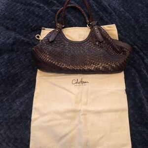 Coke Haan Genevieve Weaved Chocolate Brown